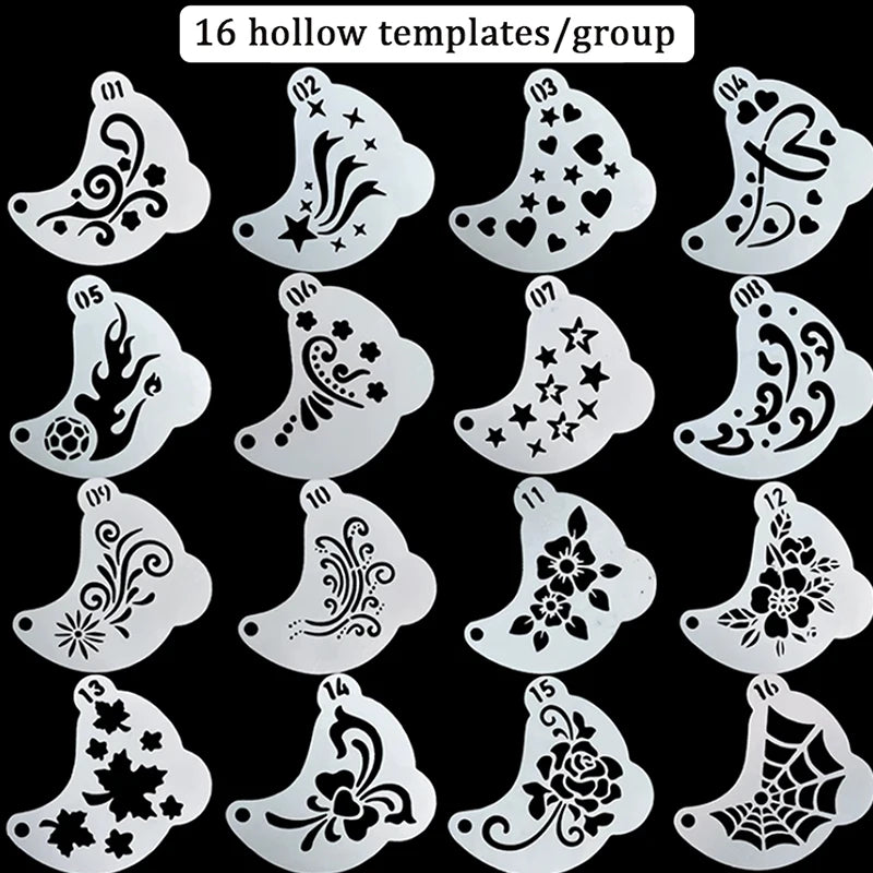 16-Piece Face Painting Stencils | DIY Party Body Art Kit Face Painting Stencils QXL
