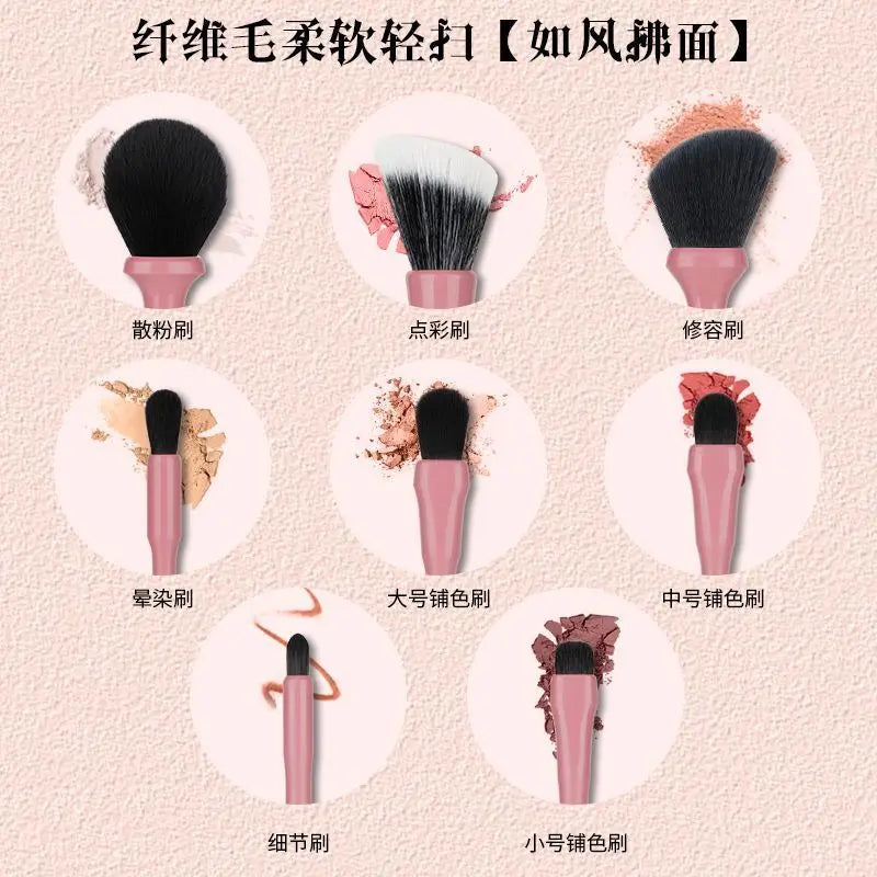 8-Piece Soft Makeup Brush Set | Eyeshadow, Blush & More Makeup Brush Set QXL