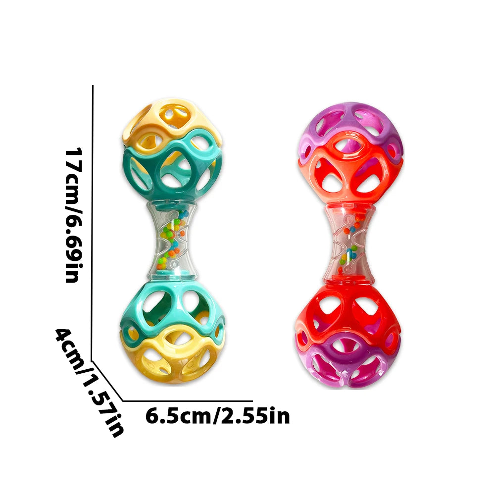Baby Teething Rattle Ball – Soft TPU Sensory Grasping Toy Baby Teething Toy QXL