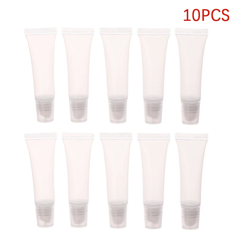 10-Pack 5ml Clear Empty Lip Gloss Tubes | DIY Balm Squeeze Lip Gloss Tubes QXL 10pcs