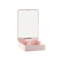 2-in-1 Makeup Brush Organizer Case with LED Mirror & USB-C Makeup Brush Organizer QXL Pink
