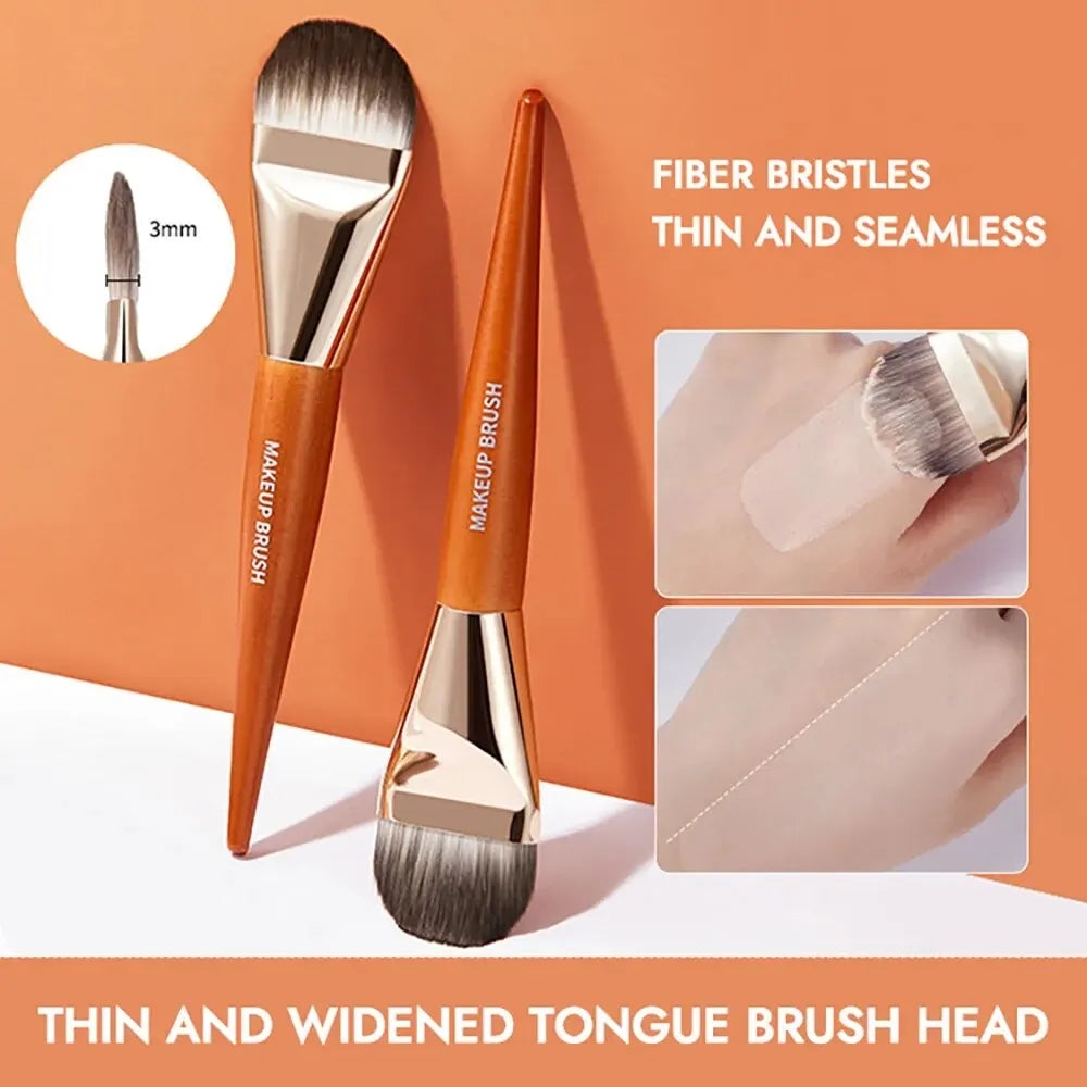 GECOMO Flat Head Foundation Brush | Soft Wool Fiber Makeup Foundation Brush QXL