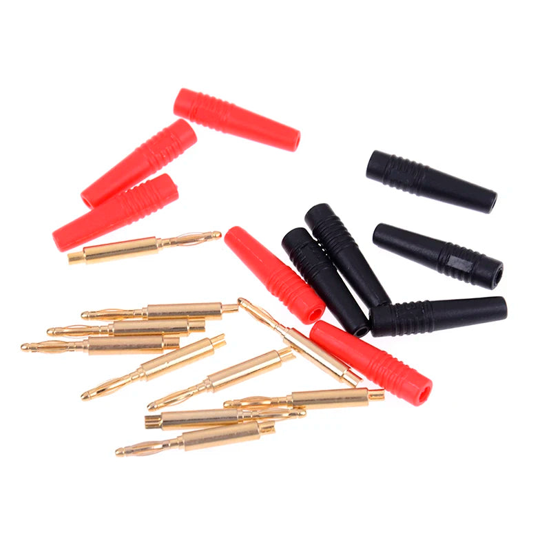 10-Pack 2mm Gold-Plated Solder Banana Plug Connectors Banana Plug Connector QXL