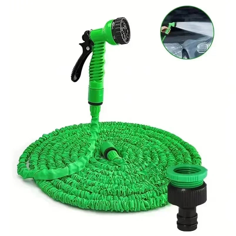 Retractable Expandable Garden Hose & 7-Mode Spray Gun Expandable Garden Hose QXL 100ft