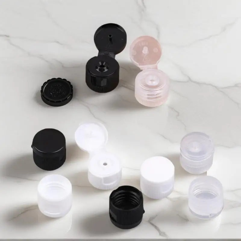 10-Pack Plastic Flip Caps for Lotion & Toner Bottles | 18/20/24mm Cosmetic Bottle Caps QXL