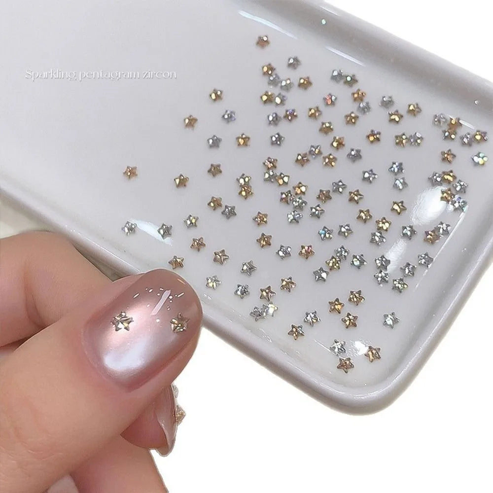 50-Pack 3D Star Nail Rhinestones 3mm Colorful Glitter Gems Nail Art Rhinestones QXL