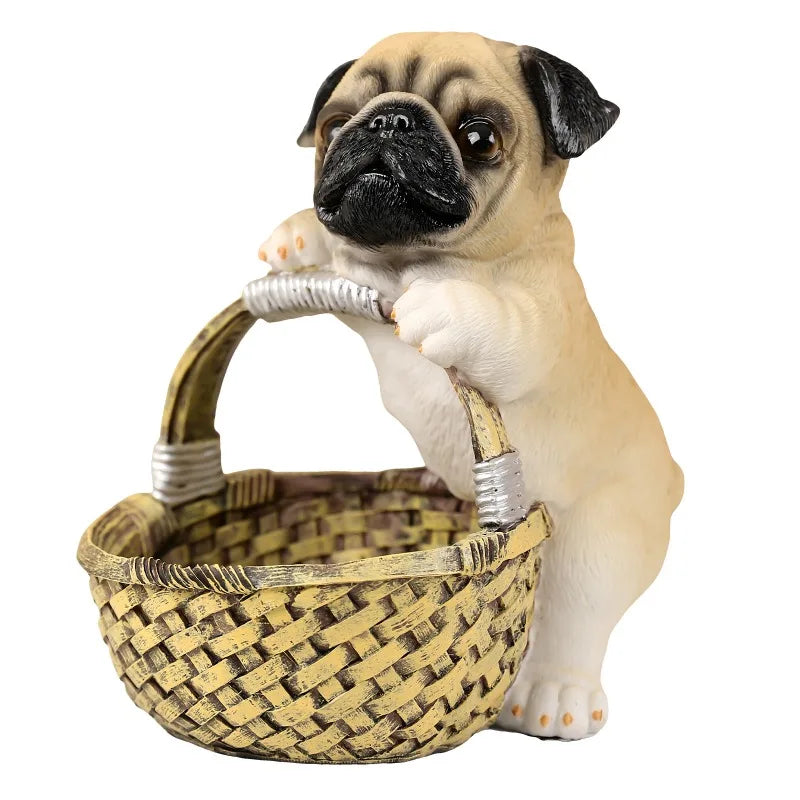 Resin Dog Statue Storage Tray | Key Bowl & Desk Organizer Decorative Storage Tray QXL