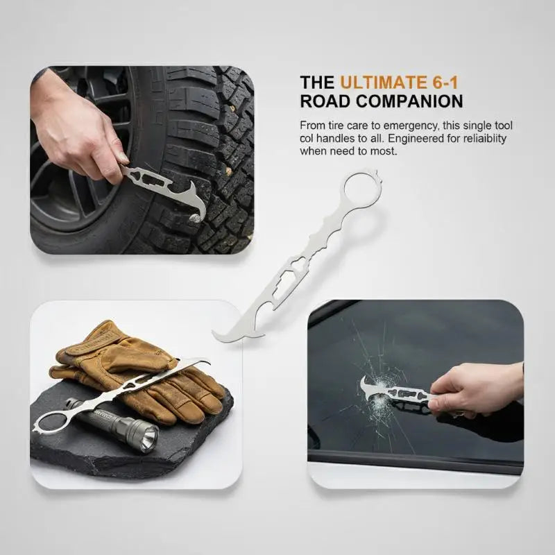 6-in-1 Tire Stone Remover Hook | Portable Alloy Car Tool Tire Stone Remover QXL