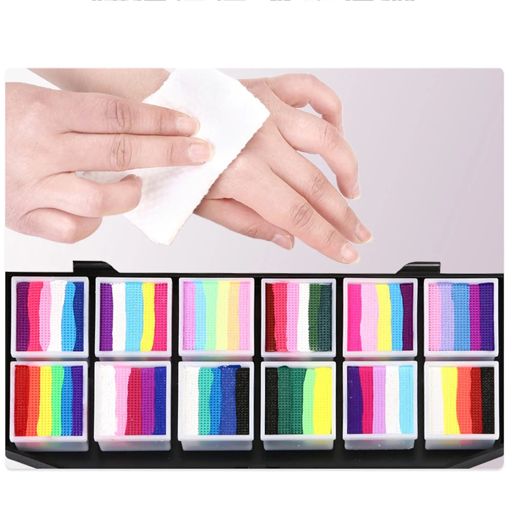 VERONNI 12-Colour Water-Soluble Face & Body Paint Palette Face & Body Paint QXL