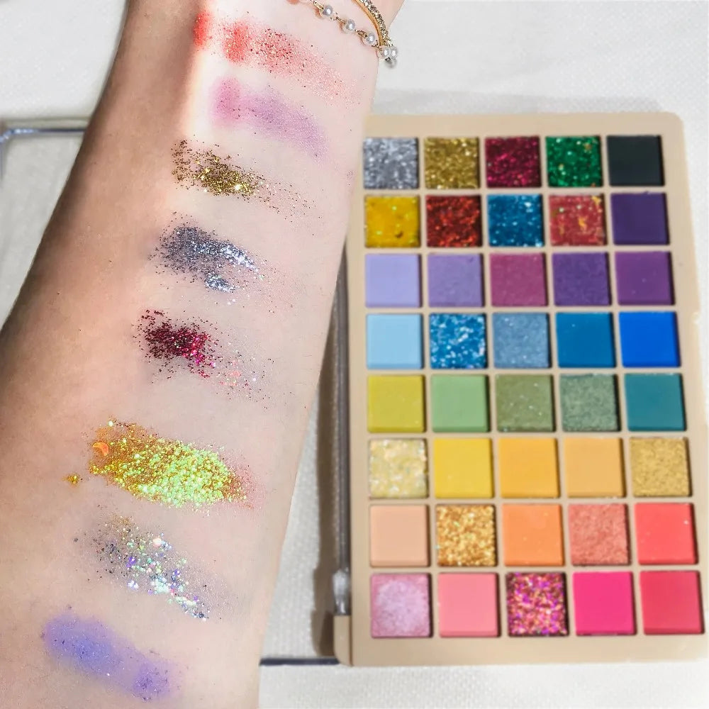 40-Color Eyeshadow Palette | Matte, Shimmer & Glitter Shades Eyeshadow Palette QXL