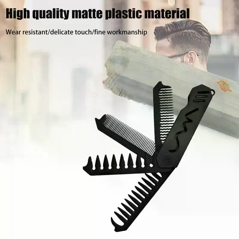 3-in-1 Folding Hair & Beard Comb | Wide & Fine Tooth Pocket Folding Hair Comb QXL