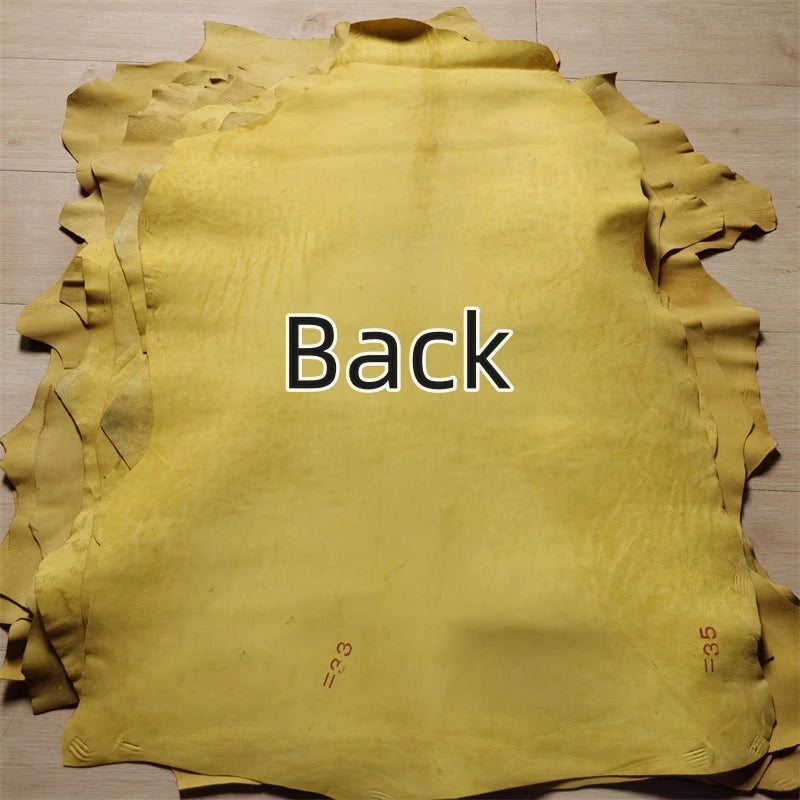 Yellow Frosted Sheepskin Leather 0.6–1mm | First Layer DIY Hide Craft Leather Hide QXL