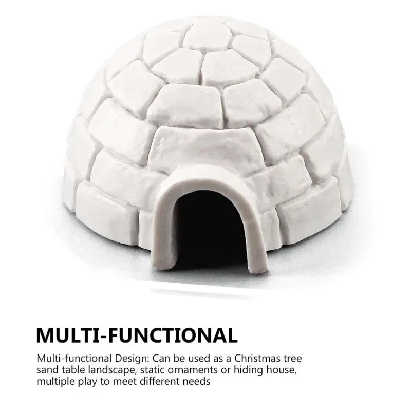 Miniature Igloo & Christmas Tree Figurine Set | Holiday Décor Miniature Figurine Set QXL