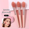 KOSSHOW 3-Piece Soft Fiber Makeup Brush Set – Pink Makeup Brush Set QXL Pink