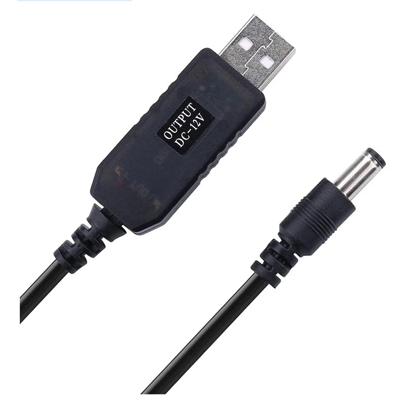 USB 5V to 12V/9V Boost Power Cable – 5.5x2.1mm DC Converter Boost Power Cable QXL 5V to 12V