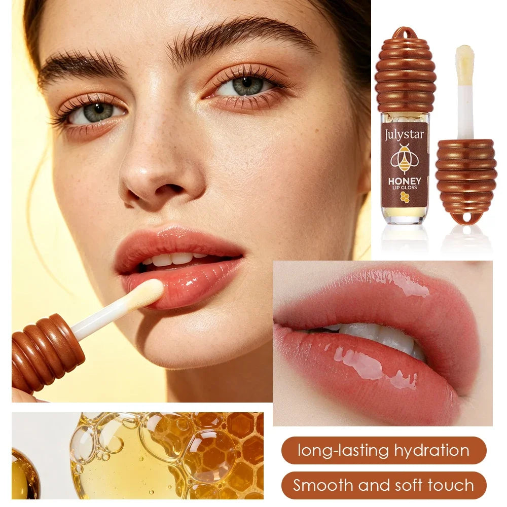 Julystar Honey Lip Oil – Non-Sticky Glossy Nourishing Lip Gloss Lip Oil Gloss QXL