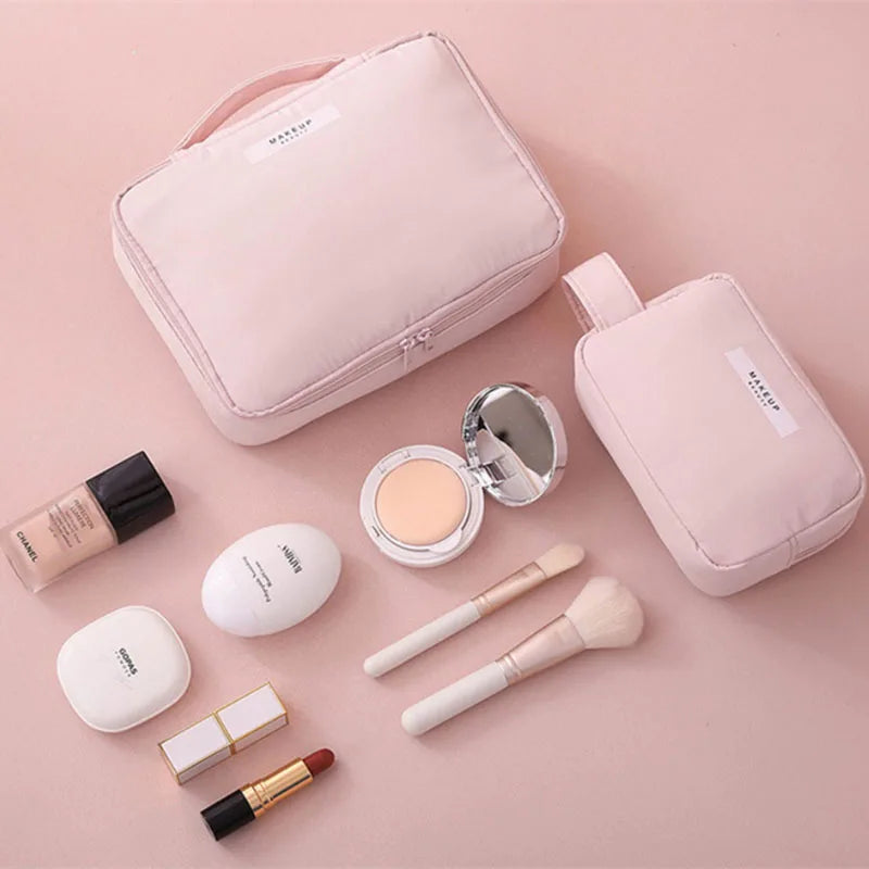Large Waterproof Makeup Bag – Travel Cosmetic Organizer & Brush Bag Cosmetic Travel Bag QXL