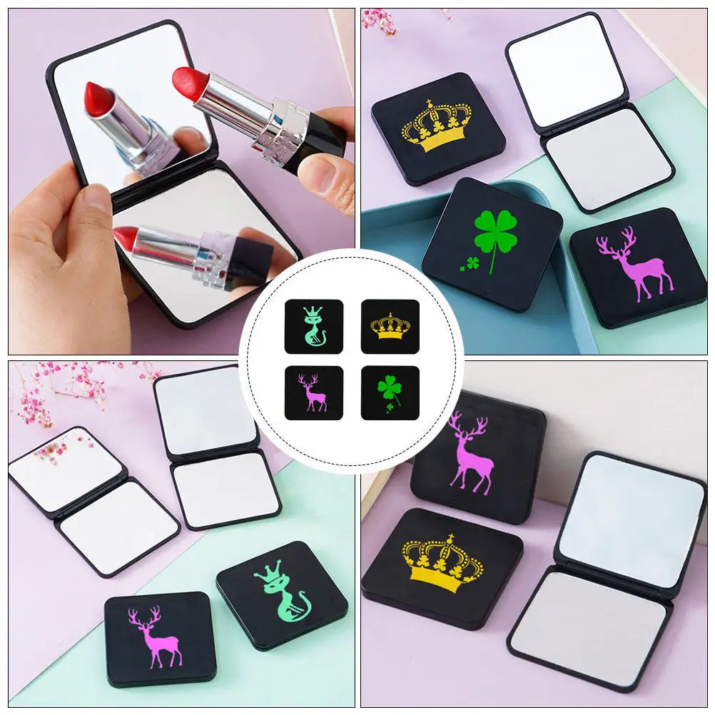 4-Pack Compact Foldable Pocket Makeup Mirror for Travel & Purse Compact Pocket Mirror QXL