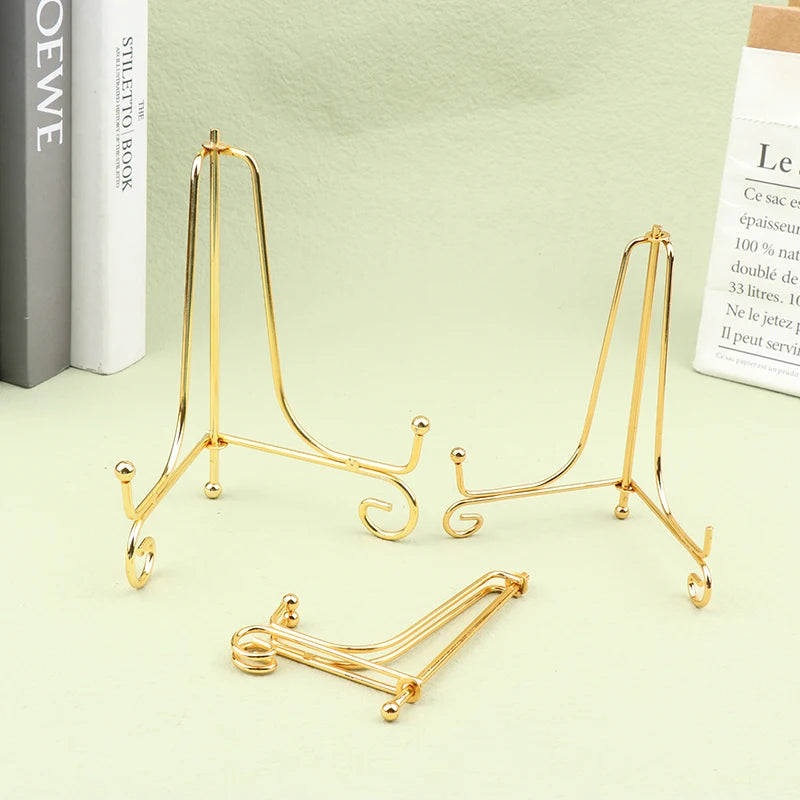 Gold Iron Display Stand Easel – Photo, Plate & Book Holder Display Stand Easel QXL