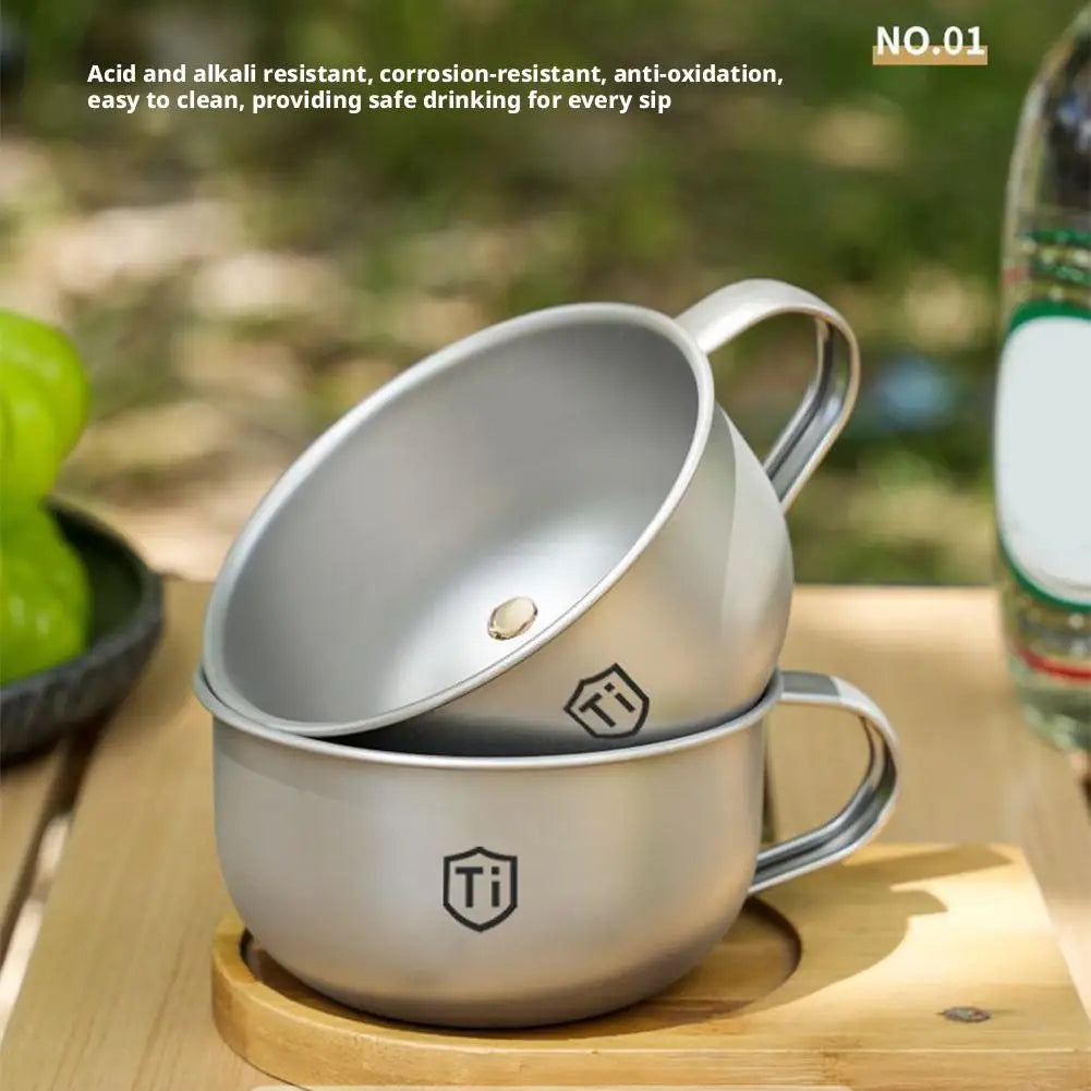 Mini Titanium Alloy Outdoor Cup | Camping Coffee & Water Mug Titanium Camping Cup QXL