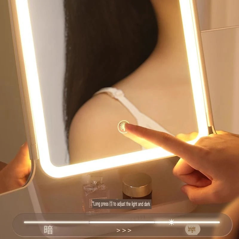 LED Lighted Tabletop Makeup Mirror | Magnifying Vanity Mirror LED Vanity Mirror QXL