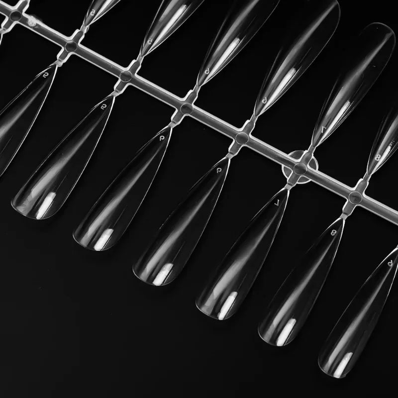 240-Pc Transparent Coffin & Stiletto False Nail Tips | Full Cover False Nail Tips QXL