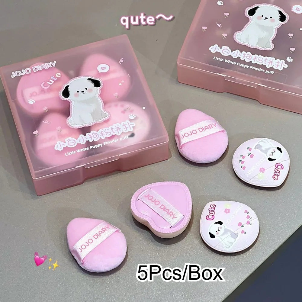 5-Piece Dog Powder Puff Set | Soft Mini Finger Sponge Puffs Makeup Powder Puff Set QXL
