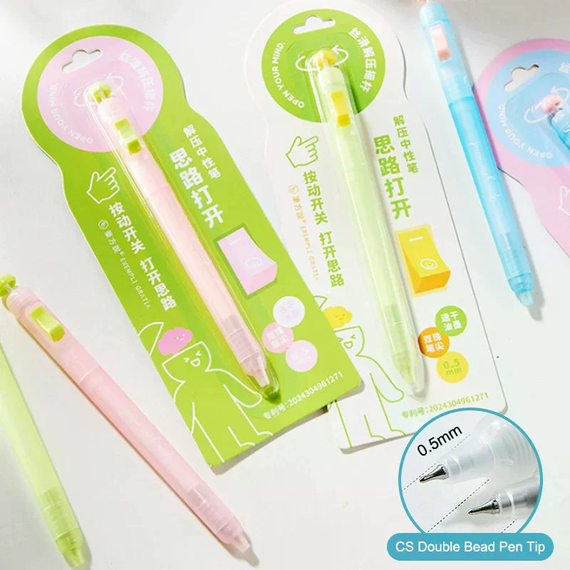 Fidget Clicker Gel Pen 0.5mm | Smooth Writing Focus Pen Fidget Gel Pen QXL