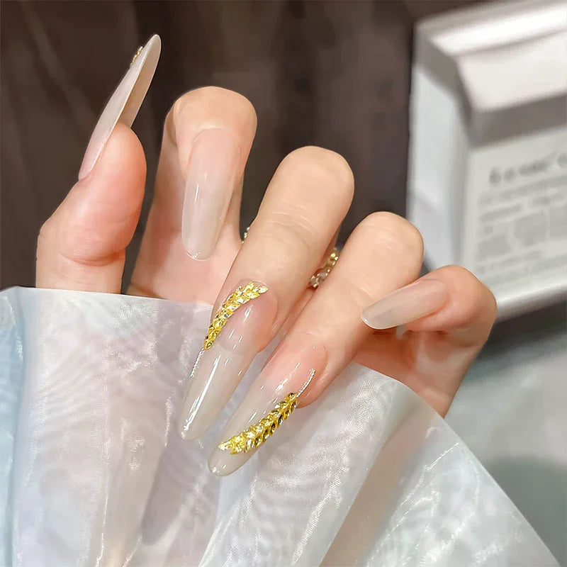 50-Pack Golden Flatback Rhinestone Nail Charms | Rhombic Zircon Nail Rhinestone Charms QXL