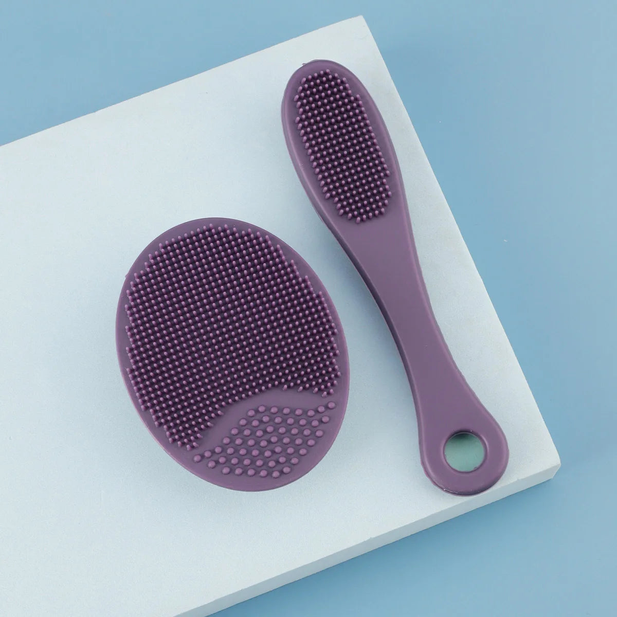 RANCAI 2-Pc Silicone Facial Cleansing Brush Set | Skin Care Facial Cleansing Brush QXL