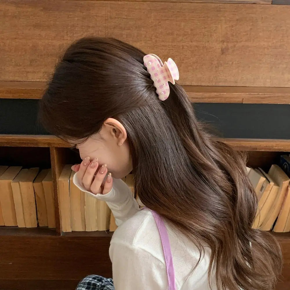 Acetate Hair Claw Clip | Cherry Rhinestone Floral Hairpin Hair Claw Clip QXL