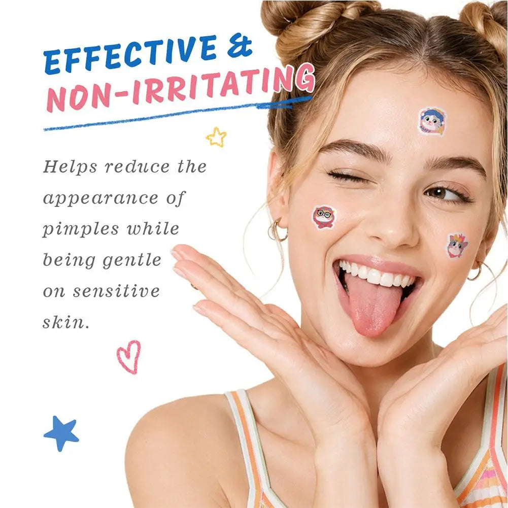 Cat-Shaped Cartoon Acne Patches | Colorful Spot Stickers Acne Spot Patches QXL