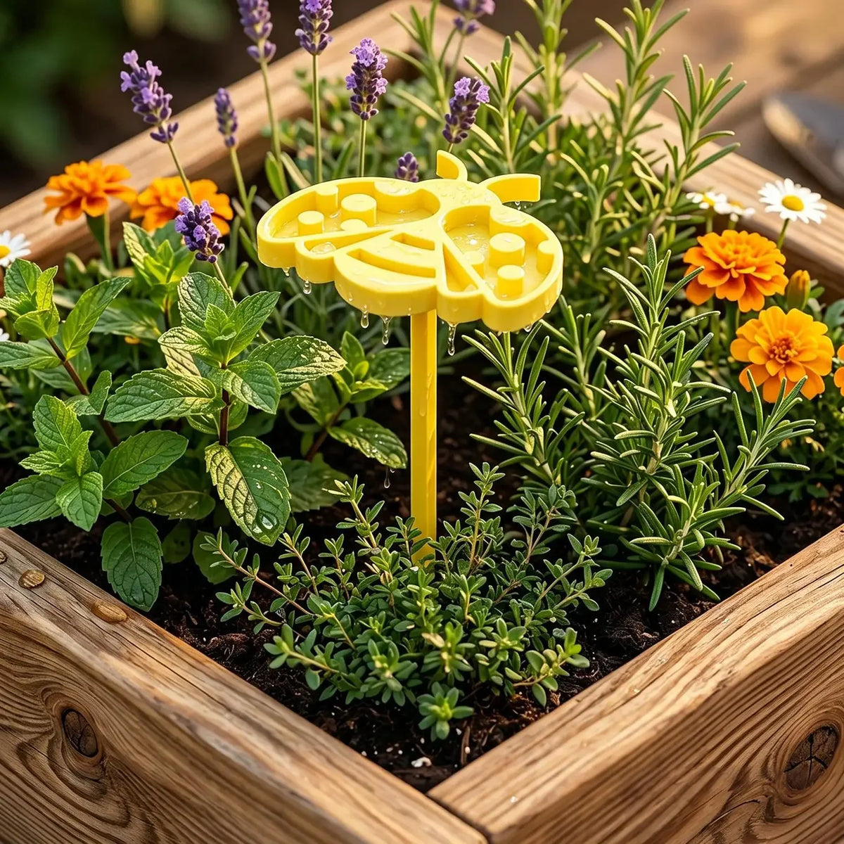 Bee-Shaped Insect Drinking Bowl & Butterfly Feeder Garden Stake Garden Stake Feeder QXL