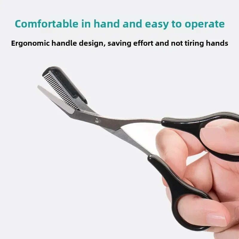 Stainless Steel Eyebrow Trimmer with Comb | Shaping Tool Eyebrow Trimmer QXL