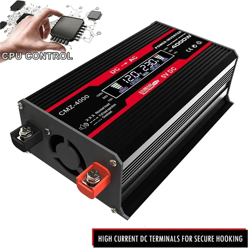 4000W Solar Power Inverter Kit 12V–110V | LCD & 30A Controller Solar Inverter Kit QXL