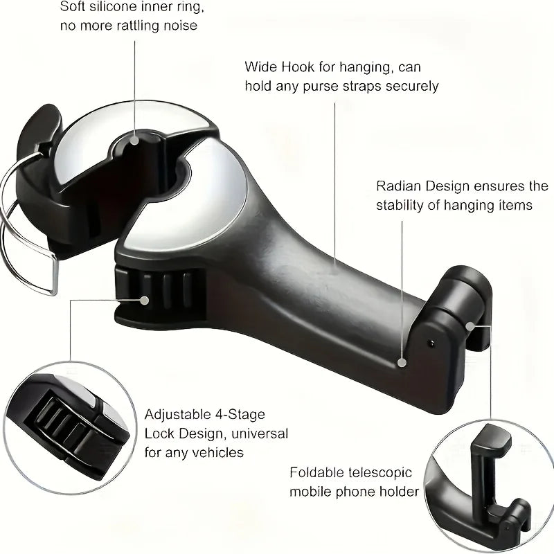 Adjustable Car Headrest Phone Holder | Secure Vehicle Mount Car Phone Holder QXL