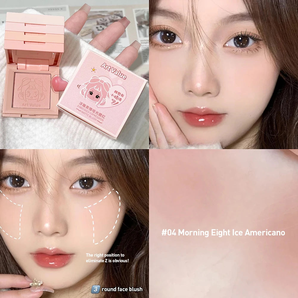 Art Value 4-in-1 Matte Blush Palette | Contour & Nude Shadow Blush Palette QXL