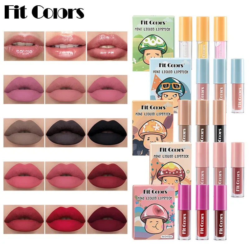 Fit Colors 3-Pc Fruit Lip Oil Set | Avocado Strawberry Peach Gloss Lip Oil Gloss Set QXL