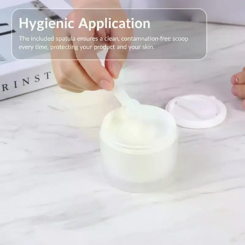 Refillable Cosmetic Jar 50/120g | Flip Lid + Spoon or Tweezers Cosmetic Storage Jar QXL
