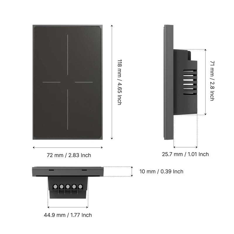 WiFi Smart Wall Switch | Touch, App & Voice Control Gray WiFi Smart Switch QXL 4 gang US PLUG