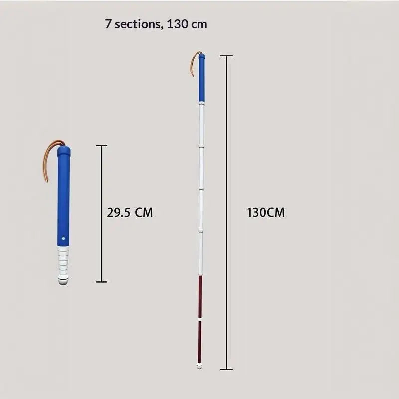 Foldable Titanium Blind Cane | Reflective Anti-Slip Walking Stick Foldable Mobility Cane QXL