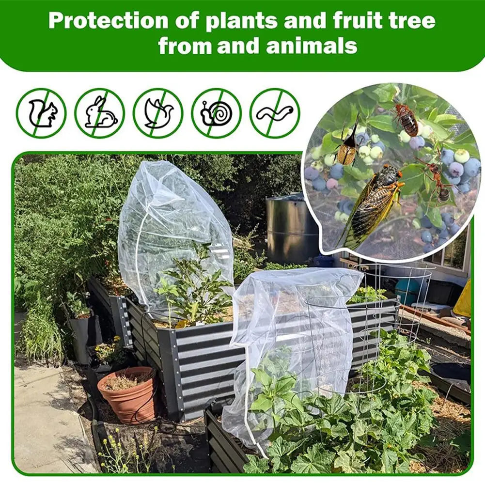 Plant Insect Netting Cover | Zip Drawstring HDPE Mesh Guard Plant Insect Netting QXL