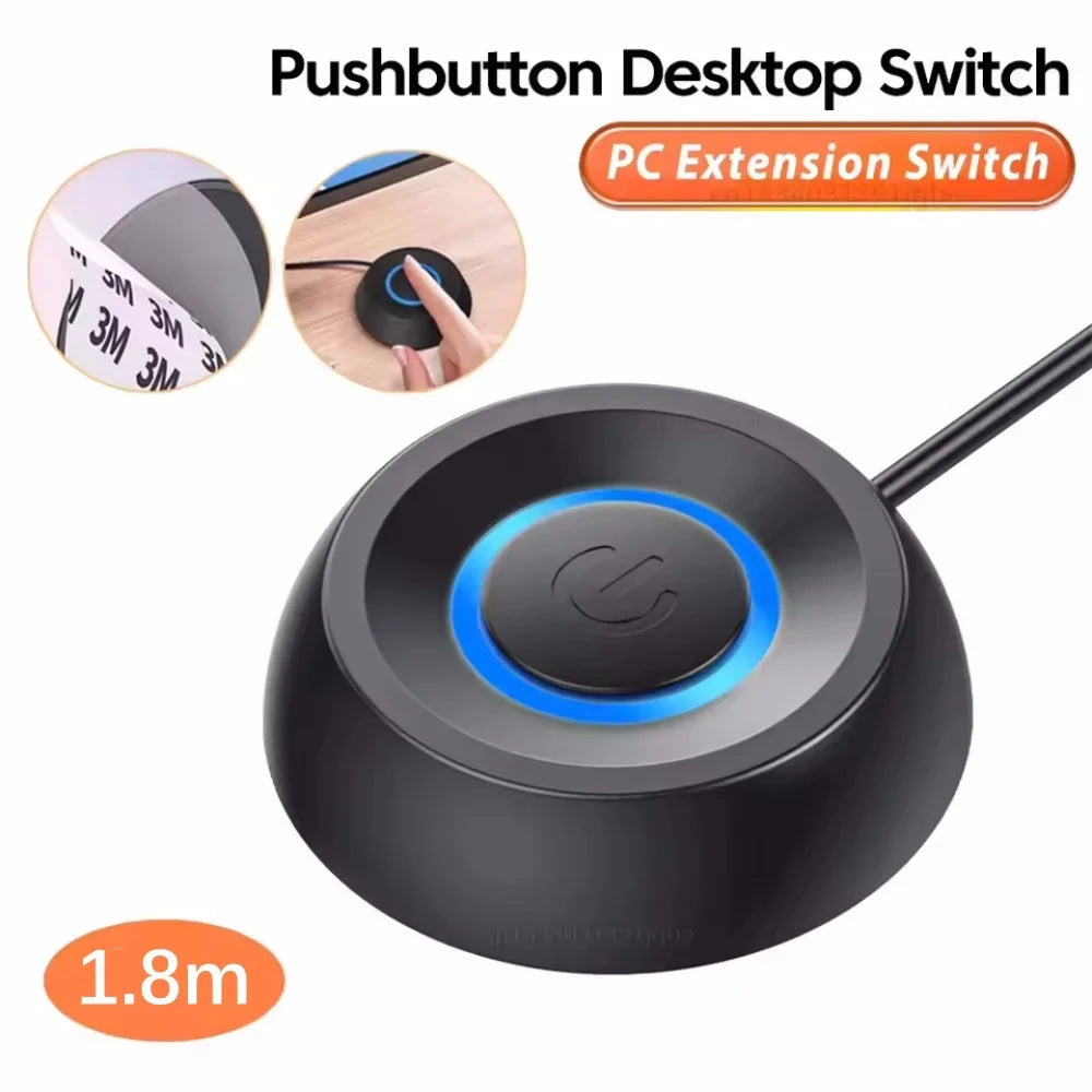 External RGB LED PC Power Switch Button – 2M Cable | Desktop PC Power Switch QXL