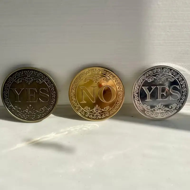 YES/NO Floral Replica Coin | Collectible Souvenir Silver & Gold Collectible Replica Coin QXL