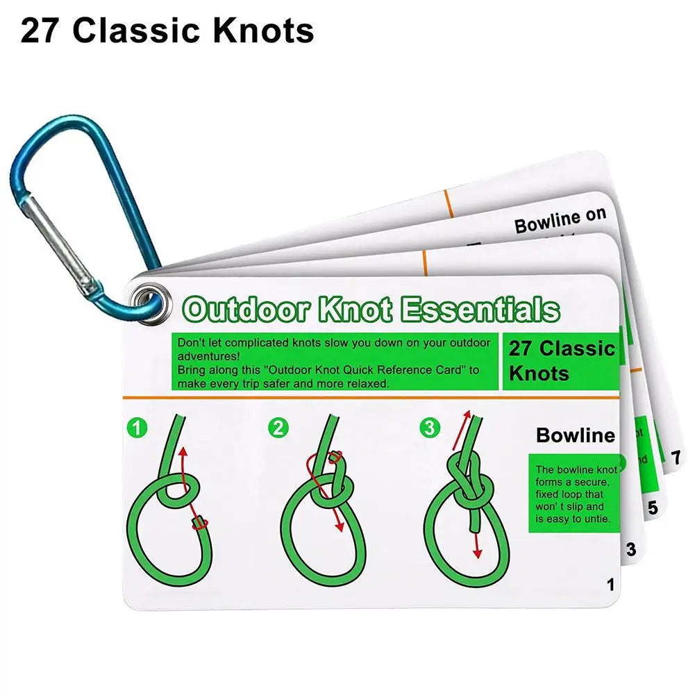 Waterproof Knot Tying Reference Cards – 19 Camping Knots Knot Reference Cards QXL A