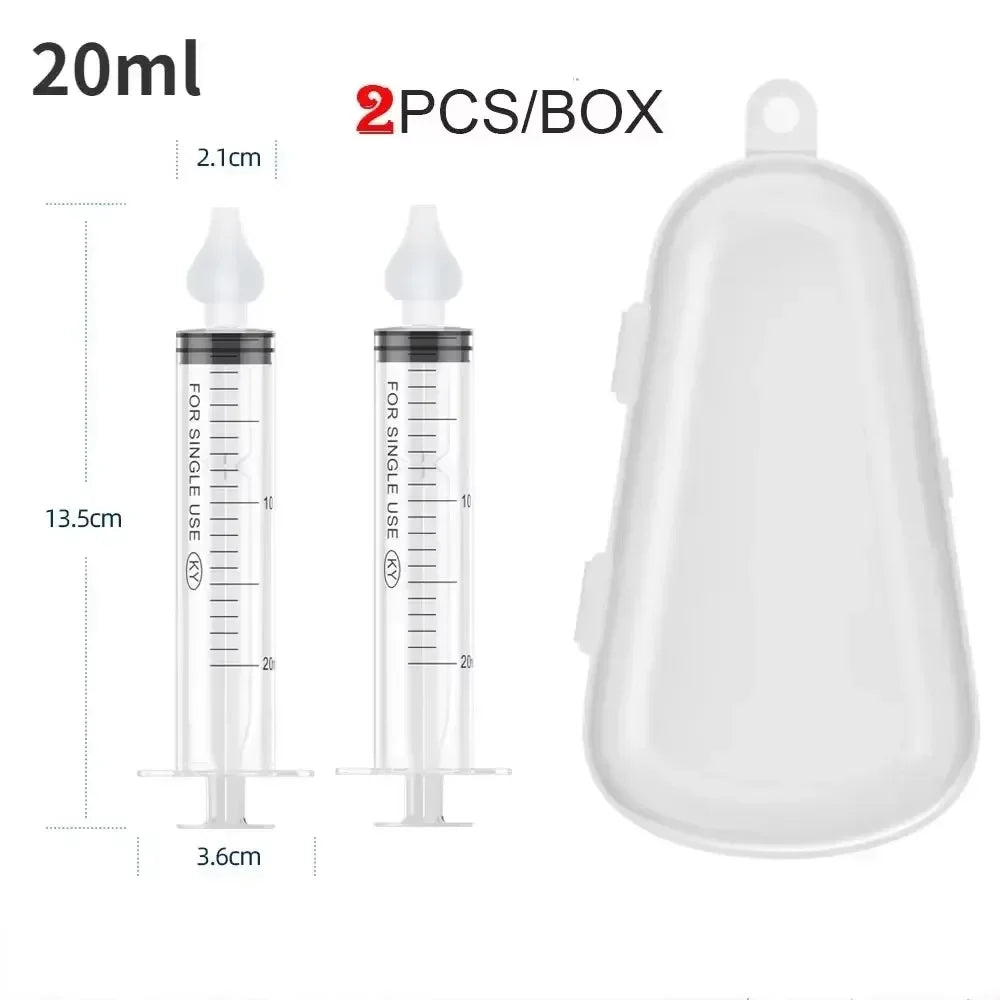 Baby Nasal Aspirator 3-Piece Set | Newborn Nose Cleaner Kit Baby Nasal Aspirator QXL B250-2pcs 20ML Boxed