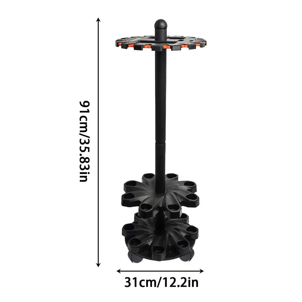 Floor-Standing Rotating Fishing Rod Holder & Display Stand Fishing Rod Stand QXL Black