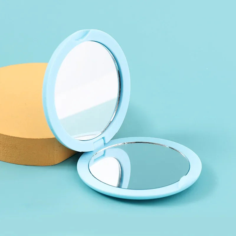 Mini Folding Pocket Vanity Mirror – 2-Sided Travel Mirror 4 Colors Pocket Vanity Mirror QXL Sky Blue