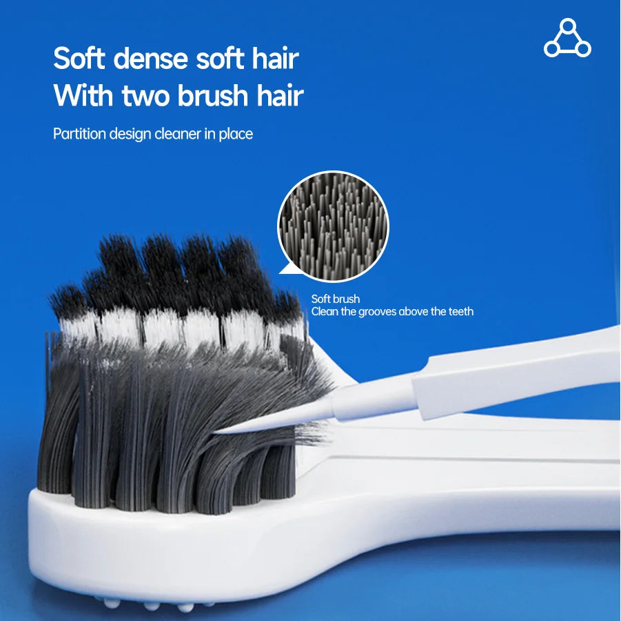 6-Pack 3D U-Shaped Three-Sided Soft Toothbrush for Adults Manual Toothbrush QXL