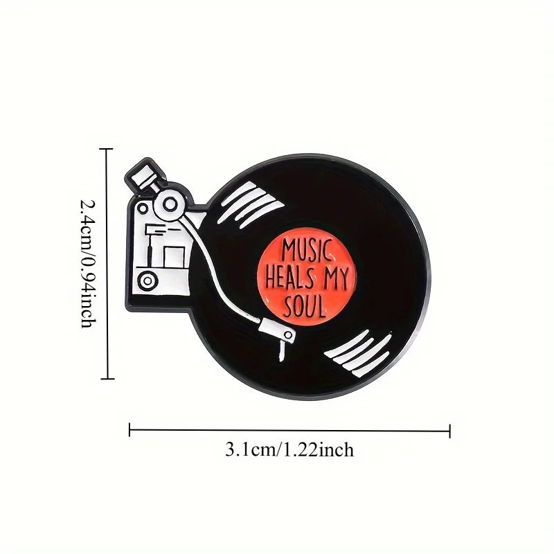 3-Pack Vintage Gramophone Brooch Pins | Zinc Alloy Fashion Pin Fashion Brooch Set QXL
